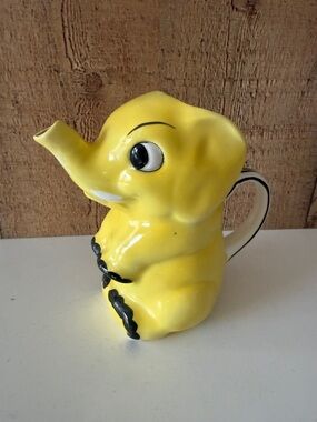 Vintage Goebel Yellow Elephant Shaped Ceramic Creamer